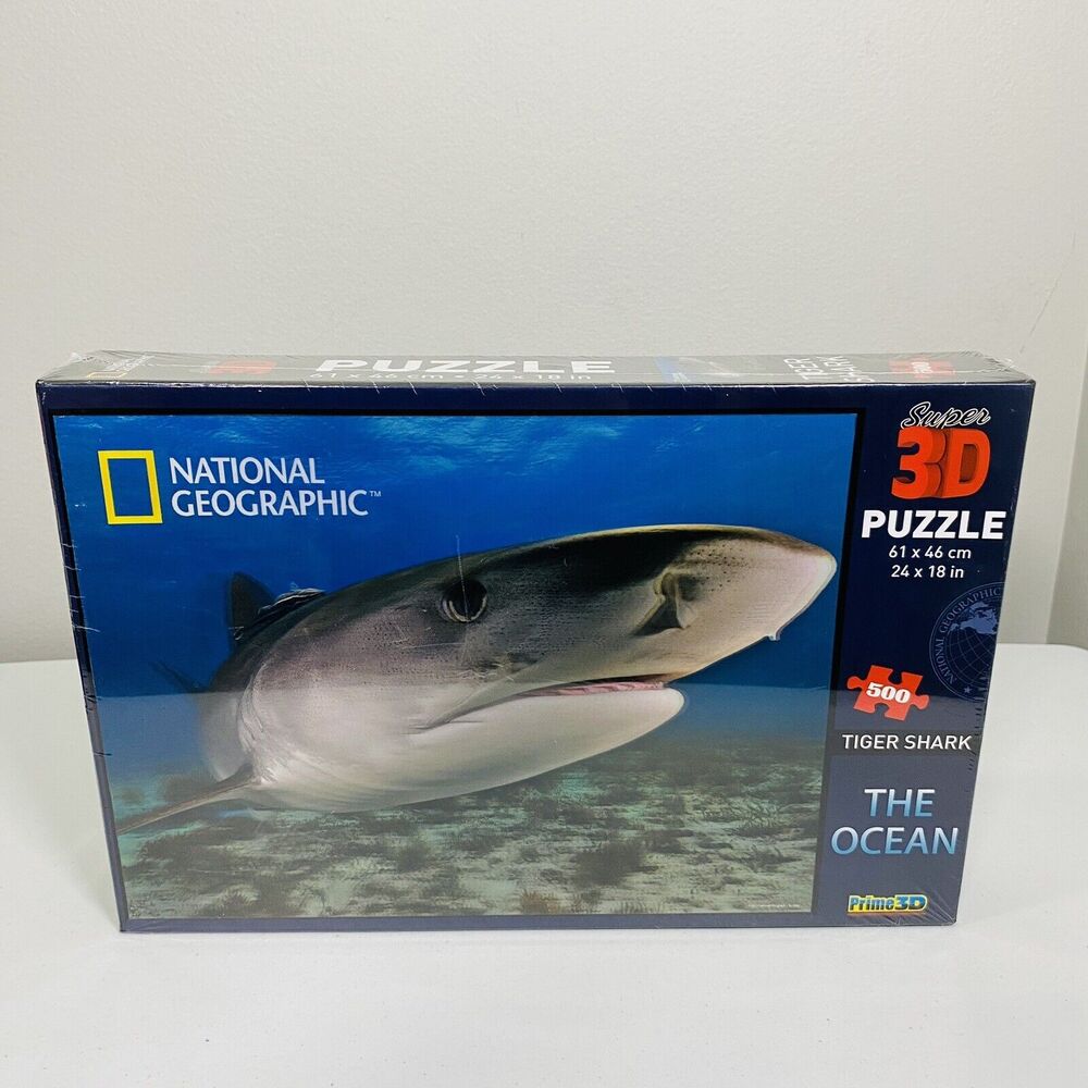 National Geographic Super 3D Puzzle The Ocean Tiger Shark 500 Pieces 60901AMC